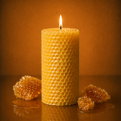 Organic, 100% Beeswax Strainless Candle