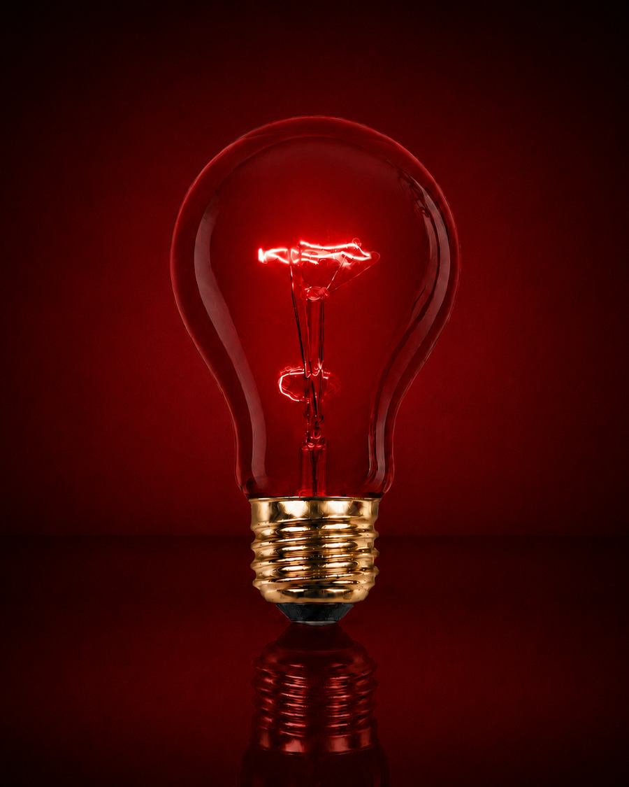 Red Incandescent Bulb for Sleep
