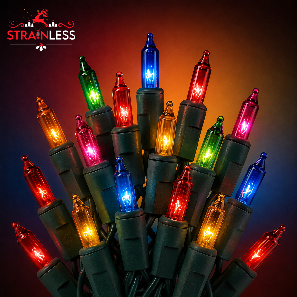 Strainless Incandescent Christmas Lights