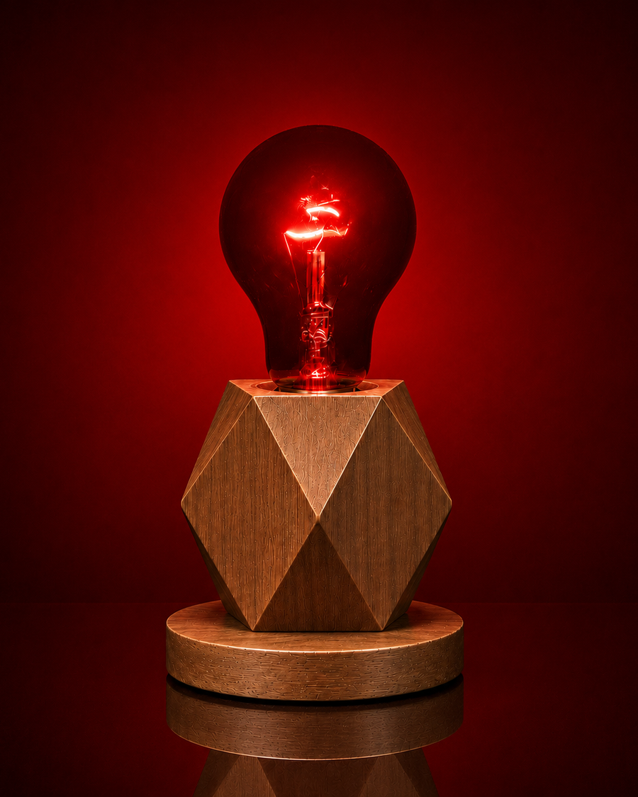 Red Nighttime Lamp & Bulb